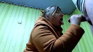 SchoolPrincess Glasses MILF Deep Throat Experiment - Swallowing Big Cock Cum in Mouth