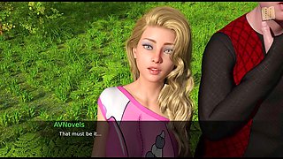 Swimsuit babe with big boobs playing through a hot game