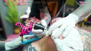 Big Dick Tattooed Couple Foursome - Anuskatzz & Merry4fun Anal & Double Blowjob