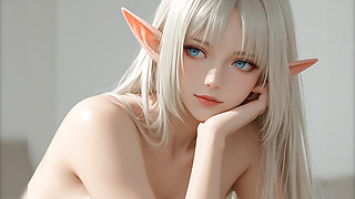 Lustrender Slideshow: Beautiful Nude Elf Head Turn Right Art - Ai Video