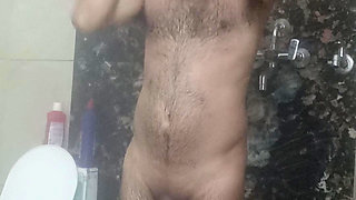 Indian Rajasthani desi man enjoy shower and masterbation show with neighbour police officer uncle get sucked and sucking with ne