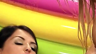 Lesb Pool_scene_1_busty Lesbians in Bikinis Enjoy a Jelly Pool Until They Orgasm