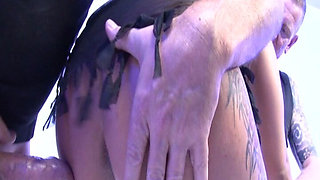 Hardcore! Tattooed Slut Gets the Full Load of Cum in Her Face! Horny Gangbang!