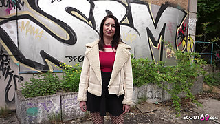 GERMAN SCOUT - German Cougar Ariel Rossi with Big Ass Pick Up for First Casting Fuck