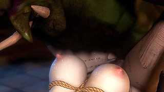 3D BBW Asian MILF Got Her Pussy Fucked so Hard by Huge Monster Dick