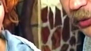 Mature Redhead's Hairy Pussy Devoured and Drilled in Bar Bang