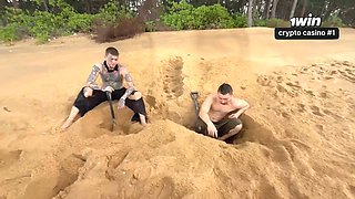 2 pirates fucked the sailors after the shipwreck in search of treasure
