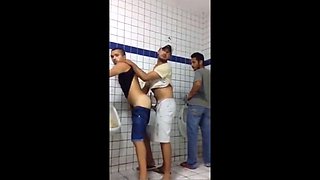 Public Restroom Hookup Caught on Webcam