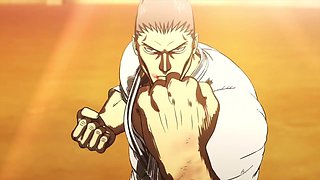 Thrilling animated showdown with fierce passion in a public arena