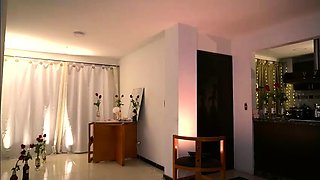 Cute curly brunette solo webcam masturbation