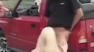 Group Sex on Jeep with Busty MILFs Fucked by Huge Cocks