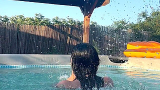 Sexy Pool Tease in a Tiny Bikini