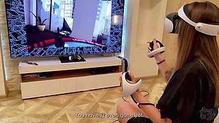 Stepson Fucks Stepmom While She's in Virtual Reality