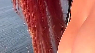 Artemisia Love Sexy Big Boobs Close up Perfect Nipples Outdoor by the Ocean Stunning View