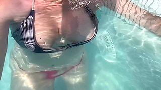 Artemisia Love Flashing Her Juicy Big Tits at the Pool