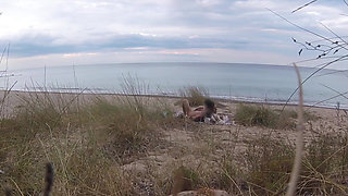 French Teacher Slut Blowjob Amateur on Nude Beach Front Stranger with Cumshot - Misscreamy