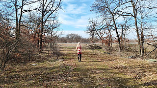 Little Whore Strips off Her Red Bodysuit on the Highway Part 1