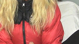 Charlee Chase Red Puffy Jacket Handjob