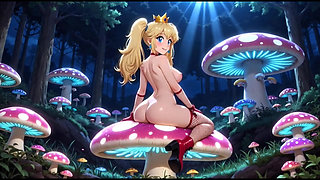 Funny princess Peach in a forest (Ai animation)