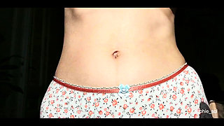 Teasing Navel with Oil and Vibrator