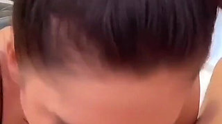 Big Dick for Dessert - Big Tits Brunette Stoped by for Juicy Blowjob and Tit Fuck After Gym in POV