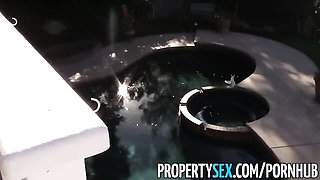 Deep throat dirt with captivating Rebecca Blue from Property Sex