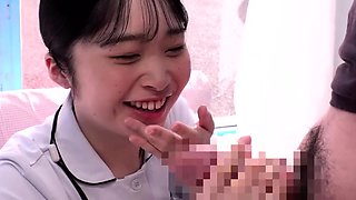 pretty japanese gives handjob and blowjob