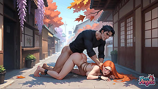 Purple Hair Sensation: Tokyo Alley Cum Drip