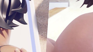 Ana Overwatch Big Ass Doggystyle Anal Fuck - Thighjob Teasing Cumshot - 3D Animation