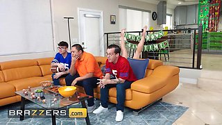 BRAZZERS - Desiree Dulce, Destiny Mira  September Reign Enjoy A Lesbian 3some While The Guys Watch Football: Porn