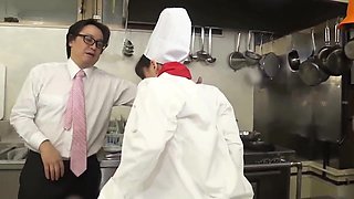 Chinese Wish Sequence four: Buxom Chinese Cook Luvs Poking with Her Mate