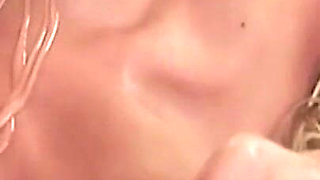 He Eagerly Licks Her Big Tits