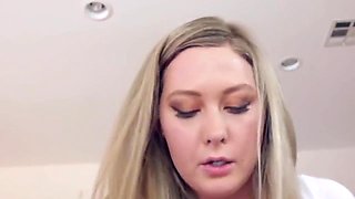 big ass blonde teen step sister fucked on family couch pov