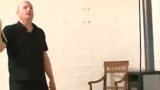 Humiliating hanging whipping tits pinching