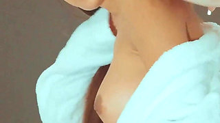 Not so Easy to Find a Spot to Fuck in a Spa so We End up in the Restroom Where He Fucks Me Doggy and Cums All Over Me