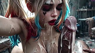Harley Quinn Bathing in Sperm after Massive Creamy Loads