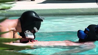 Watch this Puppy Play Pool Orgy with the pups