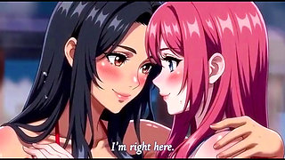 Stepmom and stepsister taking hot bath and pressing togather