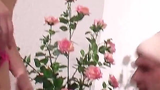 German wife with fat tits fucks husband with best girl friend at home