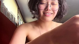 Asian MILF Sucks Big Cock And Jerks Out Cum