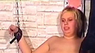 Mature Mistress Toys Her Bound Blonde Sub Hard