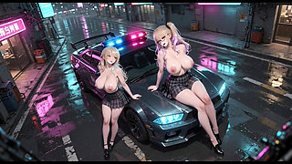 Two Anime Girls Working at Office, Ai Animation