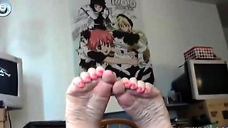 Emo Goth Girl's Foot Fetish Webcam Show