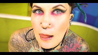 Goth Queen Teases Tiny Tits & Nipples Then Takes Rough Doggy, Dripping Facial Cumshot