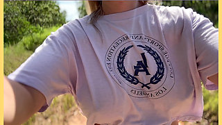 Just a Happy Day Hanging Out Flashing My Tits in Outdoor Flashing Dare