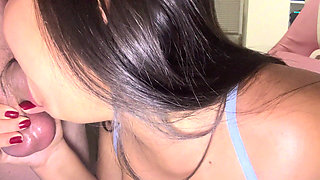 Student of the Thick Cock Fucked the Teacher's Mouth Until It Gave Milk