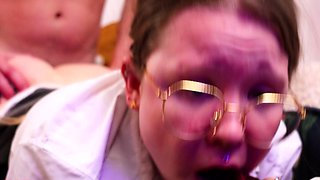 Schoolgirl Gets FUCKED and Swallows Cum