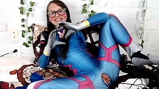 Blonde tight pussy babe solo toy fun in glamour masturbation