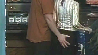 First He Slams Her on the Pinball Machine Then He Fucks Her on the Couch