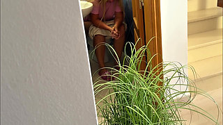 Door Left Open - Stepmom Pee Collection for Her Stepson